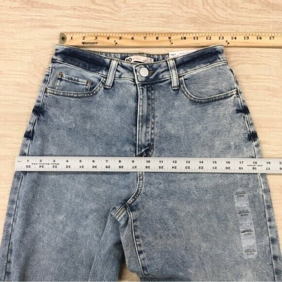 Super Highest Rise Baggy Dad Jeans Size 9/29W Acid Wash Destroyed Ripped - Picture 5 of 10